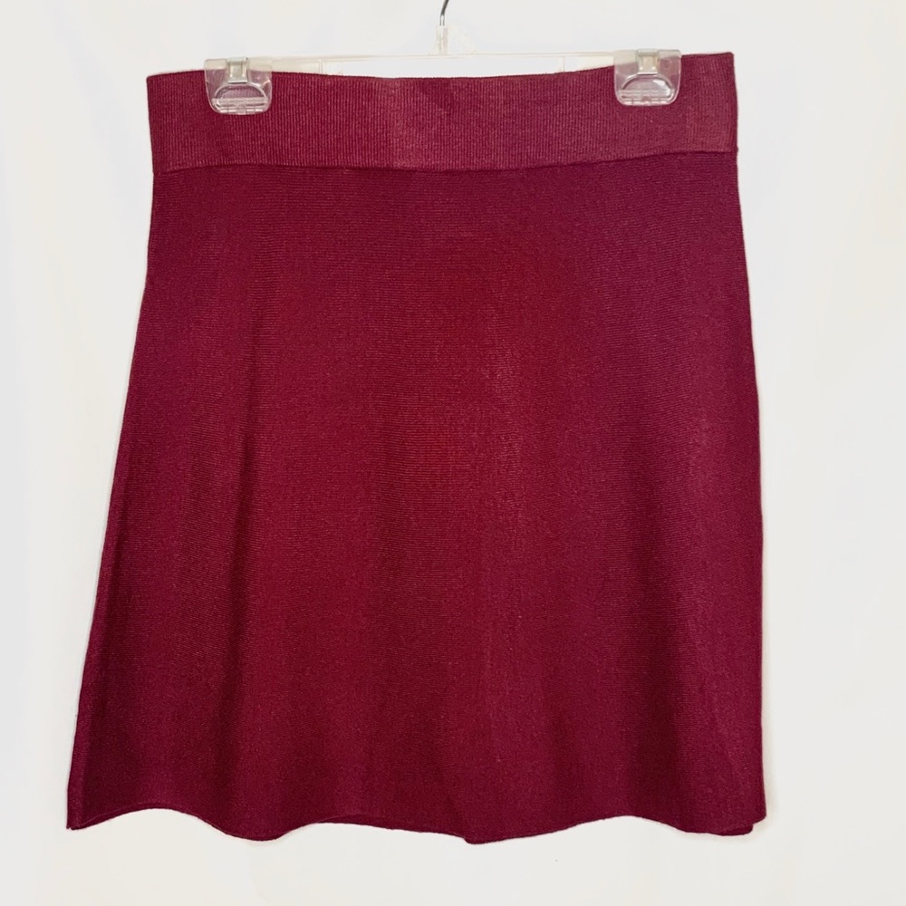 Loft Maroon Knit Skirt - Picture 2 of 4
